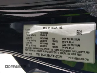 2023 Tesla Model 3 с VIN 5YJ3E1EA2PF501375, выставлен на аукционе IAAI как лот 42201543 с пробегом 39 440 миль миль и . История ставок и продаж доступна на DreamBid. Изображение 9.