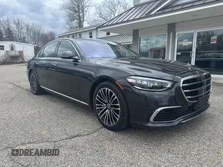 2021 Mercedes-Benz S S 580 with VIN W1K6G7GBXMA017965, listed as a IAAI auction lot 41888889 with 56,932 mi miles. Bid and sale history available at carsss.com. Image 1.