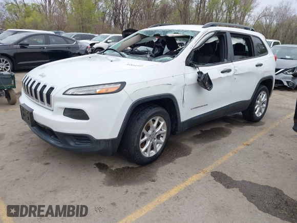 2016 Jeep Cherokee Sport with VIN 1C4PJLAB4GW229799, listed as a IAAI auction lot 41894502 with 117,651 mi miles. Bid and sale history available at carsss.com. Image 2.