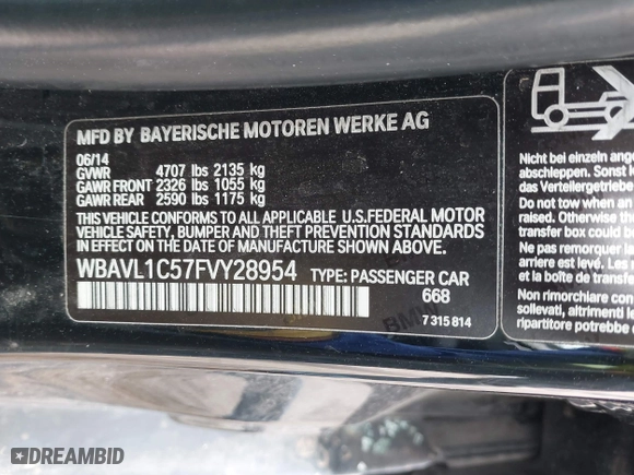 2015 BMW X1 xDrive28i with VIN WBAVL1C57FVY28954, listed as a IAAI auction lot 41857286 with 1 mi miles. Bid and sale history available at carsss.com. Image 9.