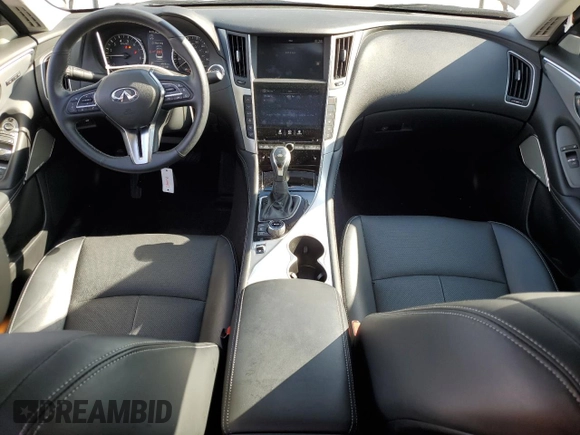 2023 Infiniti Q50 Luxe with VIN JN1EV7BR3PM543411, listed as a Copart auction lot 57782135 with 14,808 mi miles and Salvage title. Bid and sale history available at DreamBid. Image 8.