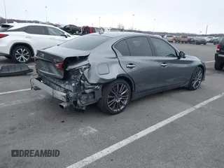 2021 Infiniti Q50 Red Sport 400 with VIN JN1FV7DR9MM880162, listed as a IAAI auction lot 41244912 with 44,943 mi miles and . Bid and sale history available at DreamBid. Image 4.