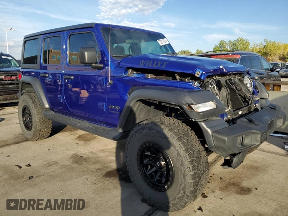 2020 Jeep Wrangler Unlimited Willys with VIN 1C4HJXDG0LW264742, listed as a Copart auction lot 73247804 with 31,745 mi miles and Salvage title. Bid and sale history available at DreamBid. Image 4.