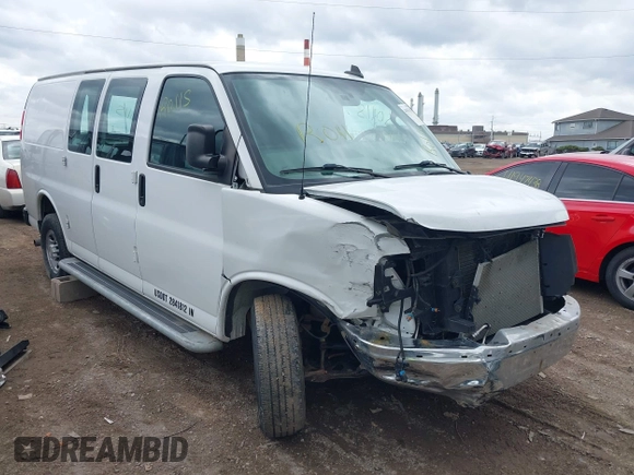 2021 Chevrolet Express Cargo Van with VIN 1GCWGAF77M1204620, listed as a IAAI auction lot 41933567 with 51,880 mi miles. Bid and sale history available at carsss.com. Image 1.