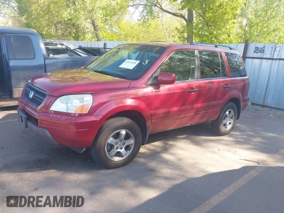 2003 Honda Pilot EX with VIN 2HKYF18543H603256, listed as a IAAI auction lot 42141096 with 260,535 mi miles and . Bid and sale history available at DreamBid. Image 2.