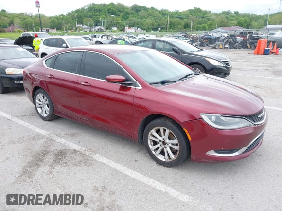 2015 Chrysler 200 Limited with VIN 1C3CCCAB4FN602566, listed as a IAAI auction lot 42173381 with 250,808 mi miles. Bid and sale history available at carsss.com. Image 1.