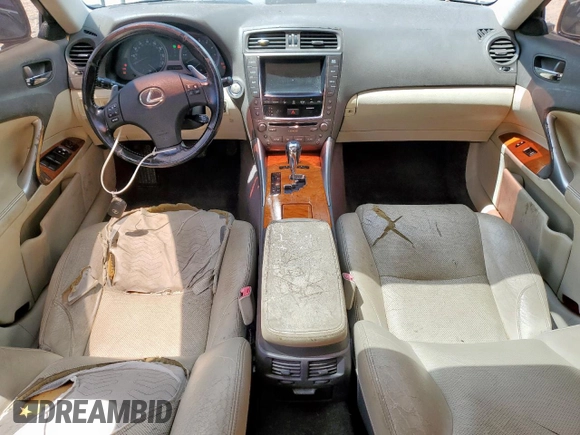 2009 Lexus IS 250 with VIN JTHBK262395095515, listed as a Copart auction lot 59943765 with 170,234 mi miles and Salvage title. Bid and sale history available at DreamBid. Image 8.