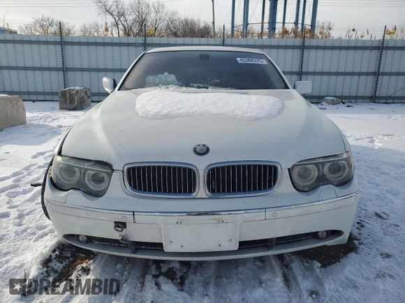 2005 BMW 7 Series 745Li with VIN WBAGN63535DS59721, listed as a Copart auction lot 45388375 with 128,329 mi miles and Salvage title. Bid and sale history available at DreamBid. Image 5.