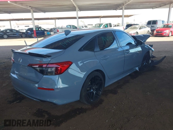 2022 Honda Civic Si with VIN 2HGFE1E58NH473302, listed as a IAAI auction lot 41473435 with 34,685 mi miles and . Bid and sale history available at DreamBid. Image 4.