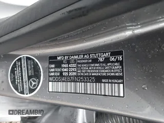 2015 Mercedes-Benz CLA 250 with VIN WDDSJ4EB7FN253325, listed as a IAAI auction lot 41322215 with 114,655 mi miles and . Bid and sale history available at DreamBid. Image 9.