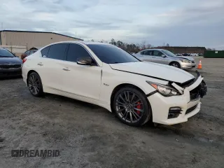 2017 Infiniti Q50 Red Sport 400 with VIN JN1FV7AR4HM870312, listed as a Copart auction lot 44147645 with 118,864 mi miles and Salvage Title. Bid and sale history available at carsss.com. Image 4.