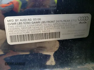 2006 Audi A6 3.2L z VIN WAUDH74F66N157025, wystawiony jako Copart lot #54390755 z przebiegiem 138 891 mil mil oraz Szkody całkowita. Historia ofert i sprzedaży dostępna na DreamBid. Obrazek 12.