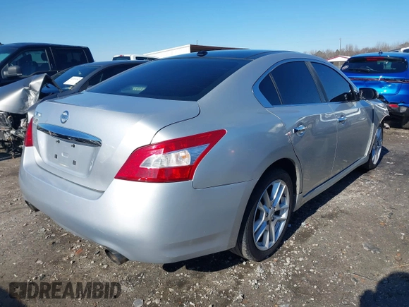 2009 Nissan Maxima S with VIN 1N4AA51E69C808587, listed as a IAAI auction lot 41376757 with 302,539 mi miles and . Bid and sale history available at DreamBid. Image 4.