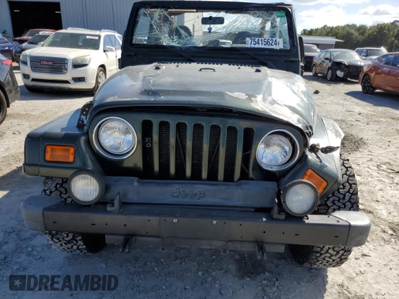 1997 Jeep Wrangler Sahara with VIN 1J4FY49S3VP528462, listed as a Copart auction lot 75415624 with 282,631 mi miles and Non Repairable. Bid and sale history available at carsss.com. Image 5.