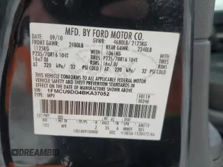 2011 Ford Escape XLT with VIN 1FMCU9DG4BKA37052, listed as a Copart auction lot 88794675 with 170,805 mi miles and Non repairable. Bid and sale history available at DreamBid. Image 12.