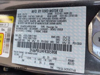 2015 Ford Fusion SE Hybrid with VIN 3FA6P0LU4FR305908, listed as a IAAI auction lot 42539627 with 91,467 mi miles and . Bid and sale history available at DreamBid. Image 9.