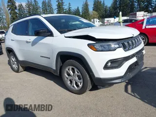 2024 Jeep Compass Latitude with VIN 3C4NJDBN1RT118139, listed as a IAAI auction lot 42053643 with 19,645 mi miles. Bid and sale history available at carsss.com. Image 1.
