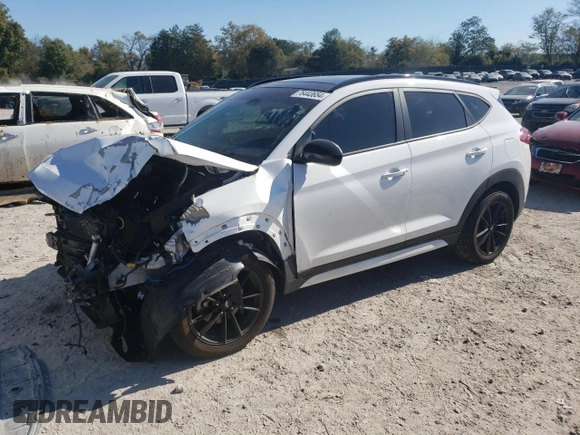 2019 Hyundai Tucson Night with VIN KM8J33AL2KU940703, listed as a Copart auction lot 76443654 with 54,267 mi miles and Salvage Title. Bid and sale history available at carsss.com. Image 1.