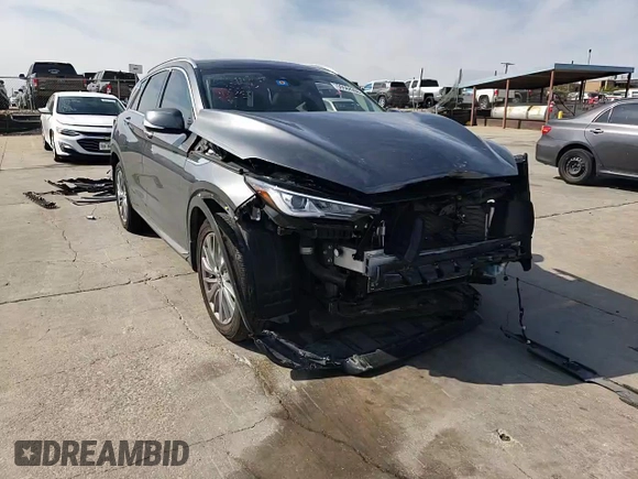 2023 Infiniti QX50 Luxe with VIN 3PCAJ5BA3PF105275, listed as a Copart auction lot 50584265 with 26,399 mi miles and Salvage title. Bid and sale history available at DreamBid. Image 12.