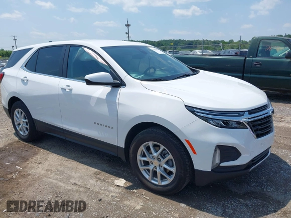 2024 Chevrolet Equinox LT z VIN 3GNAXUEG9RL100196, wystawiony jako IAAI lot #42479969 z przebiegiem 23 585 mil mil oraz . Historia ofert i sprzedaży dostępna na DreamBid. Obrazek 1.