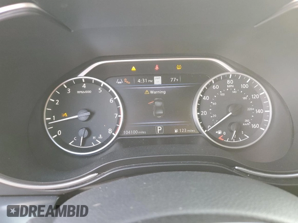 2020 Nissan Maxima SR with VIN 1N4AA6EVXLC366646, listed as a Copart auction lot 44740745 with 104,100 mi miles and Salvage Title. Bid and sale history available at DreamBid. Image 9.