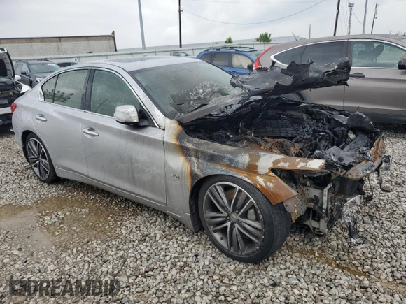 2017 Infiniti Q50 Signature Edition with VIN JN1EV7AR9HM831467, listed as a Copart auction lot 55486925 with Not provided miles and Salvage title. Bid and sale history available at DreamBid. Image 4.