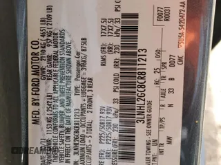 2012 Lincoln MKZ with VIN 3LNHL2GC8CR811213, listed as a Copart auction lot 53751395 with 93,738 mi miles and Salvage Title. Bid and sale history available at DreamBid. Image 12.