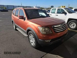 2009 Kia Borrego LX with VIN KNDJH741795016267, listed as a Copart auction lot 46004455 with 208,940 mi miles and Clean Title. Bid and sale history available at carsss.com. Image 1.