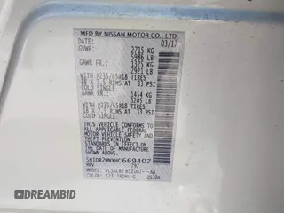 2017 Nissan Pathfinder SL z VIN 5N1DR2MNXHC669407, wystawiony jako IAAI lot #42067850 z przebiegiem 108 269 mil mil oraz . Historia ofert i sprzedaży dostępna na DreamBid. Obrazek 9.