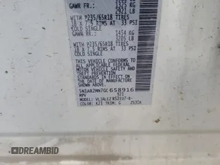 2016 Nissan Pathfinder SV with VIN 5N1AR2MN7GC658916, listed as a Copart auction lot 50705275 with 170,982 mi miles and Salvage title. Bid and sale history available at DreamBid. Image 14.