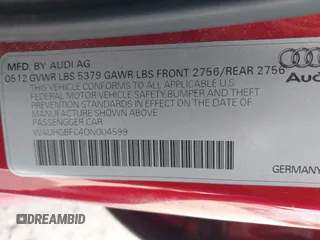 2013 Audi A6 Prestige z VIN WAUHGBFC4DN004599, wystawiony jako IAAI lot #42205980 z przebiegiem 240 526 mil mil oraz . Historia ofert i sprzedaży dostępna na DreamBid. Obrazek 9.