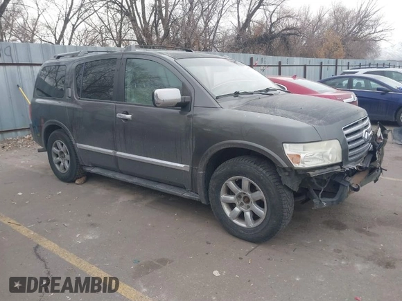2006 Infiniti QX56 with VIN 5N3AA08C96N813500, listed as a IAAI auction lot 41377849 with 205,729 mi miles and . Bid and sale history available at DreamBid. Image 1.