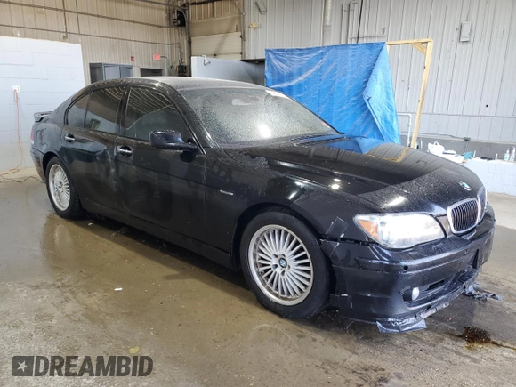 2007 BMW 7 Series 750i with VIN WBAHL83527DT89112, listed as a Copart auction lot 52806635 with 174,758 mi miles and Salvage title. Bid and sale history available at DreamBid. Image 4.