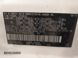 2011 Toyota RAV4 Ltd with VIN 2T3DK4DV0BW037542, listed as a IAAI auction lot 41366229 with 104,607 mi miles. Bid and sale history available at carsss.com. Image 9.
