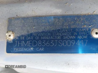 1988 Honda Civic z VIN JHMED8363JS009417, wystawiony jako IAAI lot #41959306 z przebiegiem 438 919 mil mil oraz . Historia ofert i sprzedaży dostępna na DreamBid. Obrazek 9.