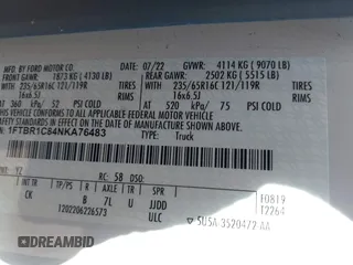 2022 Ford Transit Cargo with VIN 1FTBR1C84NKA76483, listed as a IAAI auction lot 40365786 with 28,854 mi miles and . Bid and sale history available at DreamBid. Image 9.