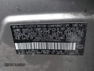 2014 Lexus IS 250 with VIN JTHCF1D27E5004665, listed as a IAAI auction lot 41929412 with 77,402 mi miles and . Bid and sale history available at DreamBid. Image 9.