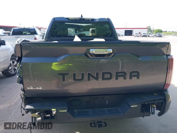 2024 Toyota Tundra 1794 Edition with VIN 5TFMA5DBXRX142402, listed as a IAAI auction lot 42063679 with 17,523 mi miles and . Bid and sale history available at DreamBid. Image 16.