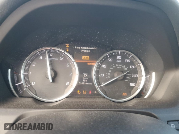 2020 Acura TLX w/Technology Pkg with VIN 19UUB1F50LA007342, listed as a Copart auction lot 83671674 with 14,916 mi miles and Salvage Title. Bid and sale history available at carsss.com. Image 9.