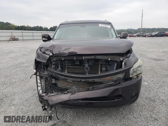 2012 Infiniti QX56 7-passenger with VIN JN8AZ2NFXC9517801, listed as a Copart auction lot 72724824 with 131,185 mi miles and Salvage Title. Bid and sale history available at carsss.com. Image 5.