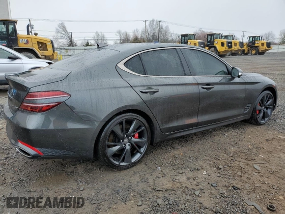 2023 Genesis G70 3.3T with VIN KMTG54TE2PU113421, listed as a Copart auction lot 46648975 with 17,375 mi miles and Salvage title. Bid and sale history available at DreamBid. Image 3.