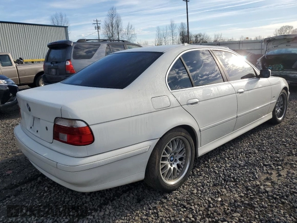 2002 BMW 5 Series 525iA with VIN WBADT43412GY44358, listed as a Copart auction lot 50822295 with 0 mi miles and Salvage Title. Bid and sale history available at carsss.com. Image 3.