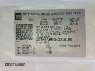 2022 GMC Sierra 1500 Limited Pro with VIN 3GTN9AEK0NG215196, listed as a Copart auction lot 80312004 with 28,584 mi miles and Salvage Title. Bid and sale history available at carsss.com. Image 13.