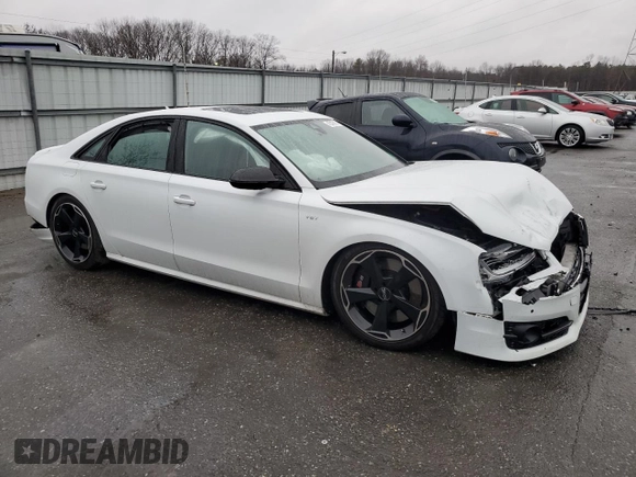 2016 Audi S8 Plus with VIN WUAJ5AFD8GN900070, listed as a Copart auction lot 43043585 with 168,635 mi miles and Salvage Title. Bid and sale history available at carsss.com. Image 4.