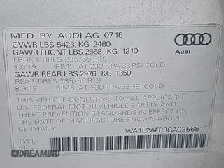 2016 Audi Q5 Premium Plus z VIN WA1L2AFP3GA035681, wystawiony jako IAAI lot #42549932 z przebiegiem 120 247 mil mil oraz . Historia ofert i sprzedaży dostępna na DreamBid. Obrazek 9.