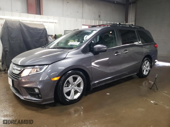 2019 Honda Odyssey EX-L with VIN 5FNRL6H71KB025318, listed as a Copart auction lot 49083245 with 91,790 mi miles and Salvage Title. Bid and sale history available at carsss.com. Image 1.
