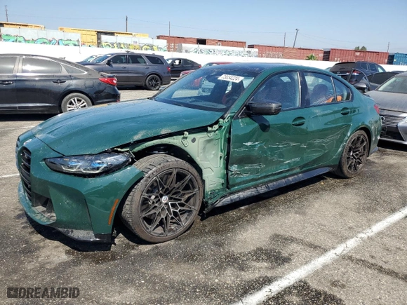 2023 BMW M3 Competition with VIN WBS33AY03PFP14557, listed as a Copart auction lot 73034224 with 10,085 mi miles and Salvage Title. Bid and sale history available at carsss.com. Image 1.
