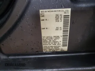 2021 Nissan Altima 2.5 SR with VIN 1N4BL4CVXMN400967, listed as a Copart auction lot 85254834 with 50,787 mi miles and Salvage Title. Bid and sale history available at carsss.com. Image 12.