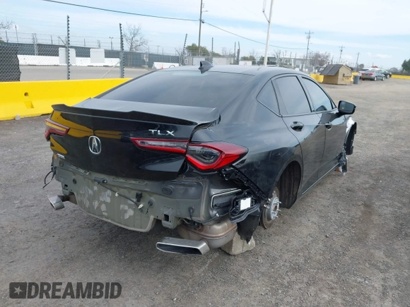 2021 Acura TLX w/A-Spec Package with VIN 19UUB5F57MA006424, listed as a IAAI auction lot 41558729 with 1 mi miles. Bid and sale history available at carsss.com. Image 4.