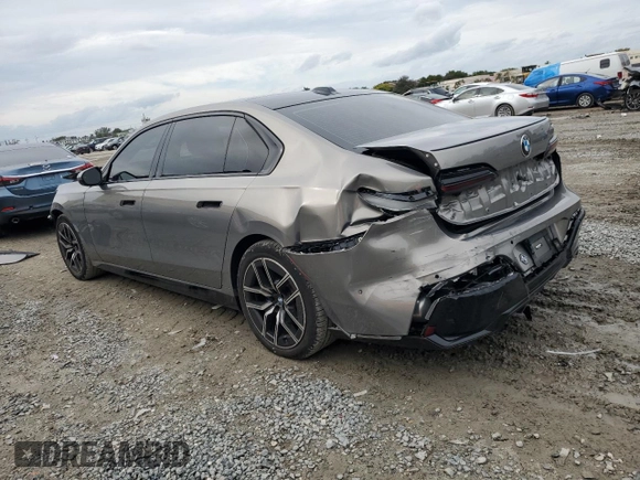 2023 BMW 7 Series 740i with VIN WBA23EH09PCM55128, listed as a Copart auction lot 82154523 with 21,475 mi miles and . Bid and sale history available at DreamBid. Image 2.